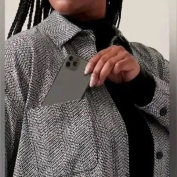 Athleta Women’s Braiden Textured Shirt Jacket Black & White Size 1X #882490 - Picture 16 of 16